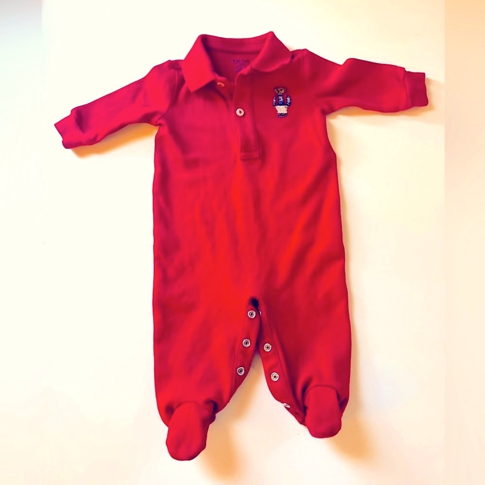 Ralph Lauren Holiday Bear Footie